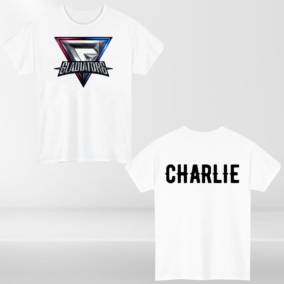 Personalised Gladiators Adult Kids T-Shirt Gaming Team Gamer 90's TV Show Xmas