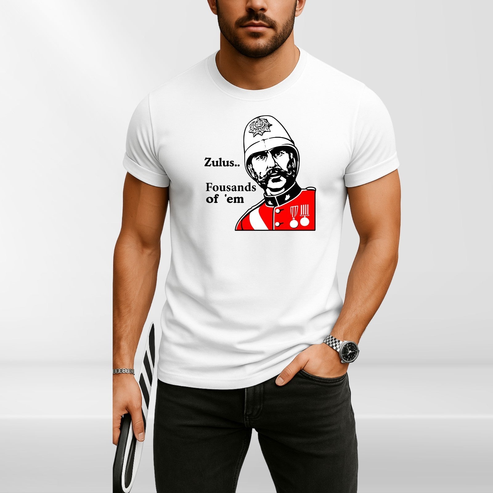Zulus Fousands of 'Em T-Shirt, Funny Retro War Movie Quote t shirt, Unisex tee