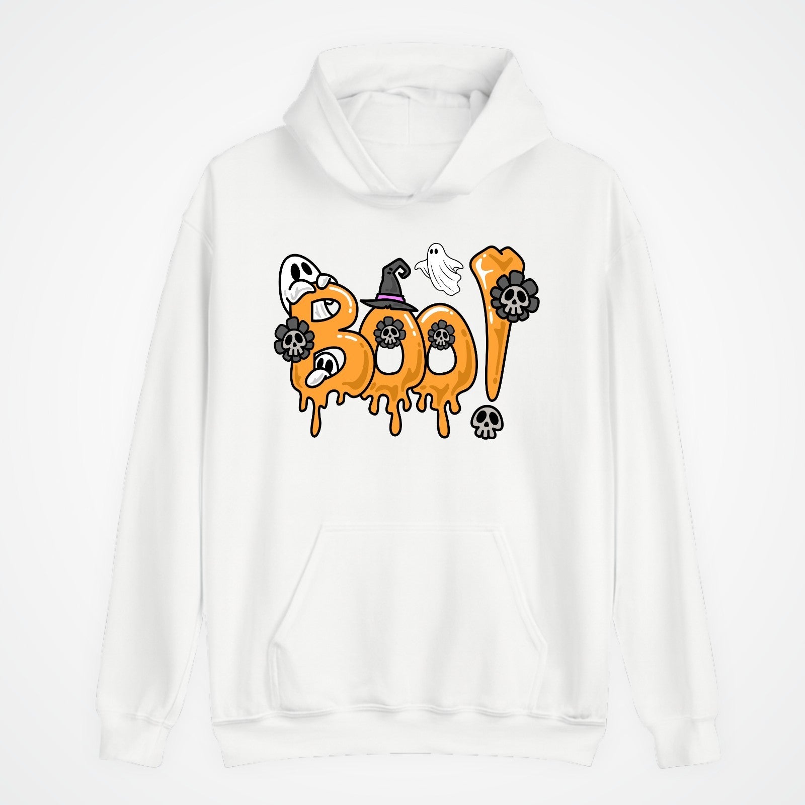 BOO! Halloween Hoodie | Funny Ghost & Skull Design | Spooky Unisex Sweatshirt |
