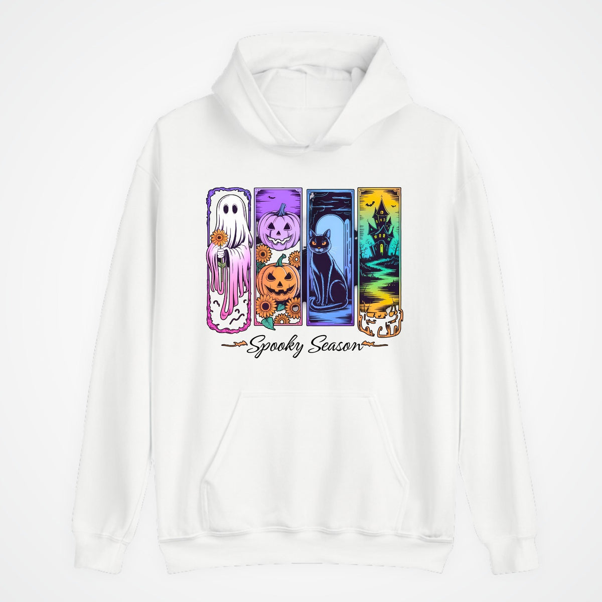 Spooky Season Hoodie | Halloween Ghost & Pumpkin Design | Cute Spooky Sweatshirt