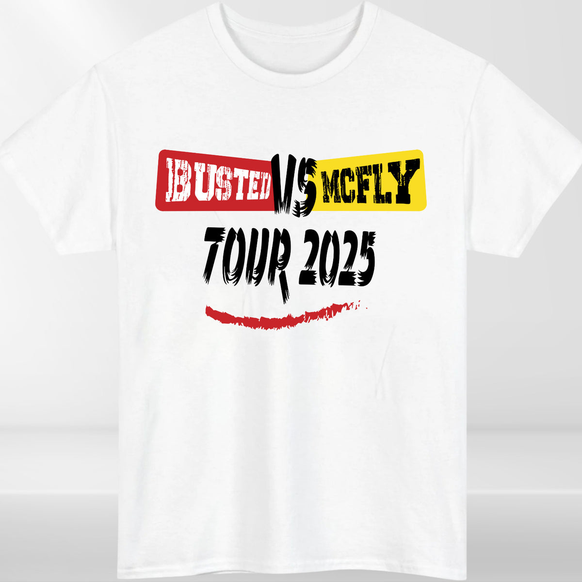 McFly vs Busted Tour 2025 T-Shirt Team McFly Band Front & Back Concert Gift Top