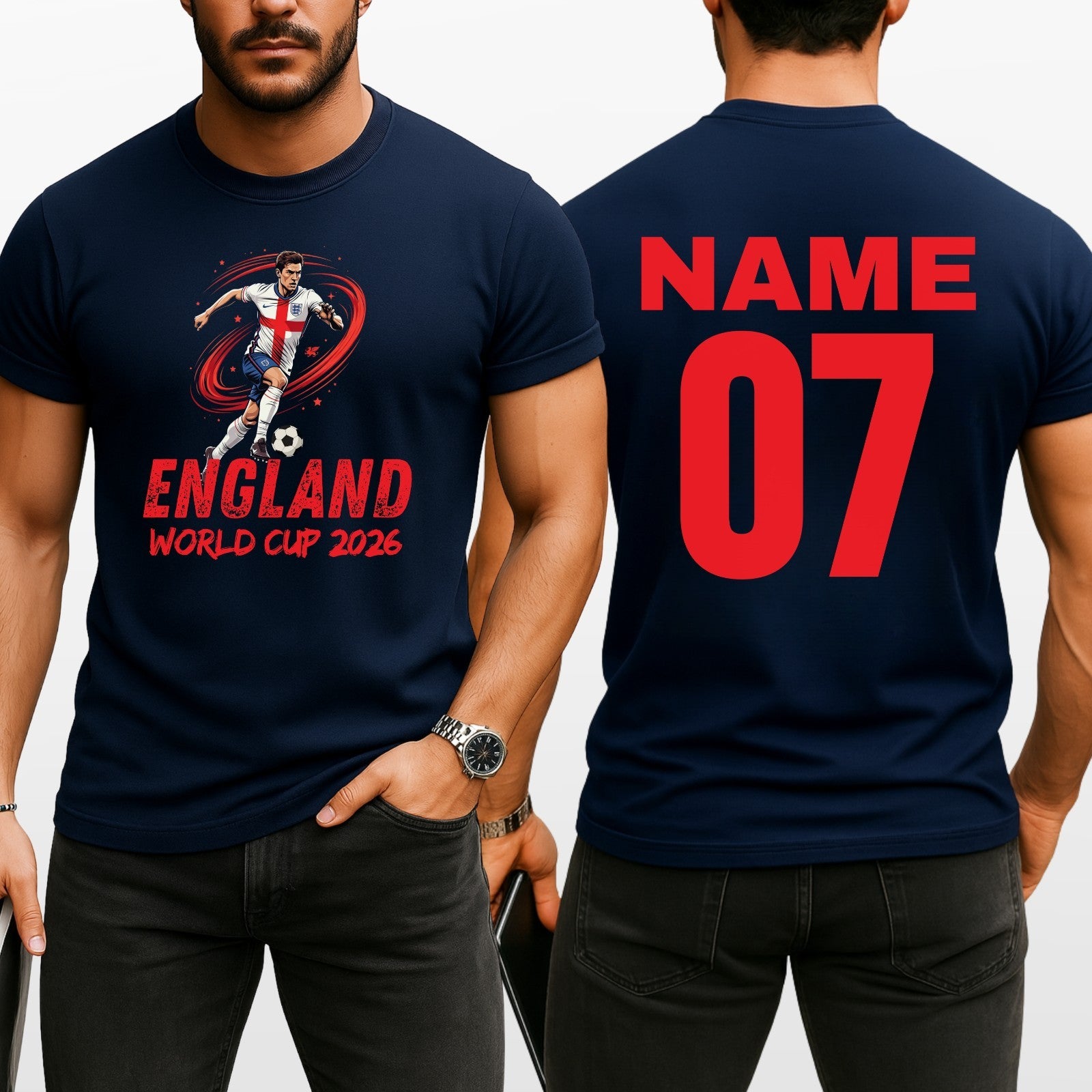 England World Cup 2026 Flag T-Shirt - Gift For Football Friend Player Unisex Tee
